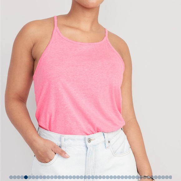 NWT OLD NAVY Relaxed Halter Tank Top Color:
Neon Petunia - Picture 4 of 6
